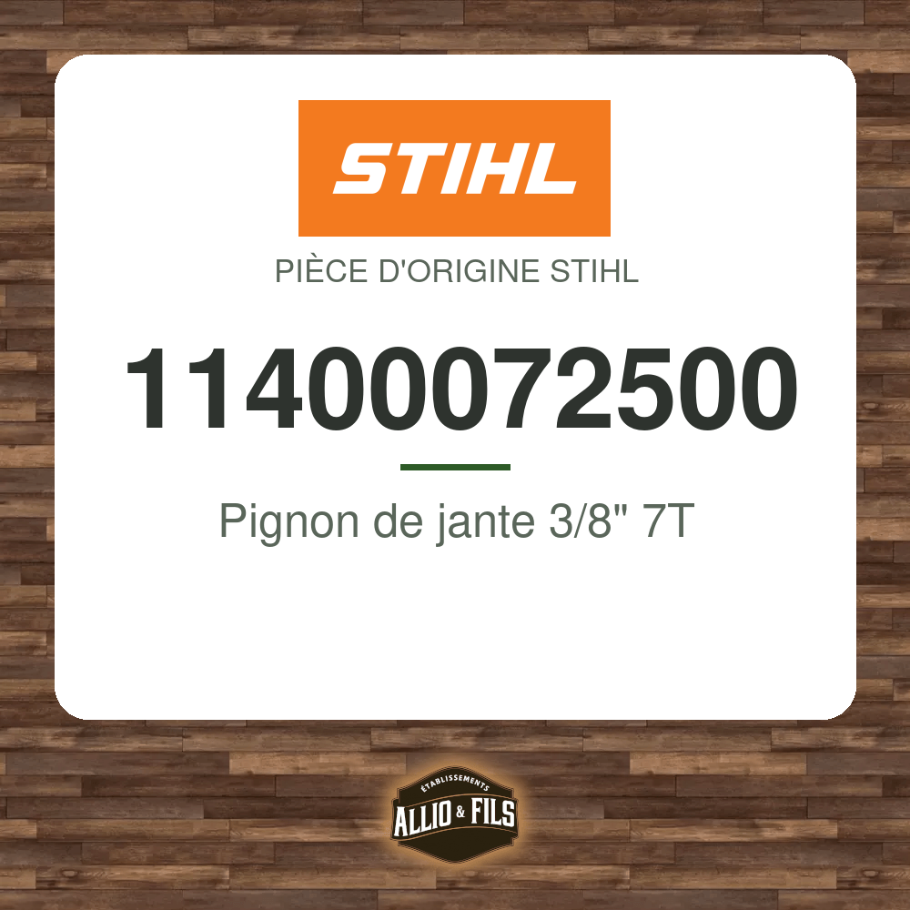 Pignon de jante 3/8" 7T - Stihl 11400072500