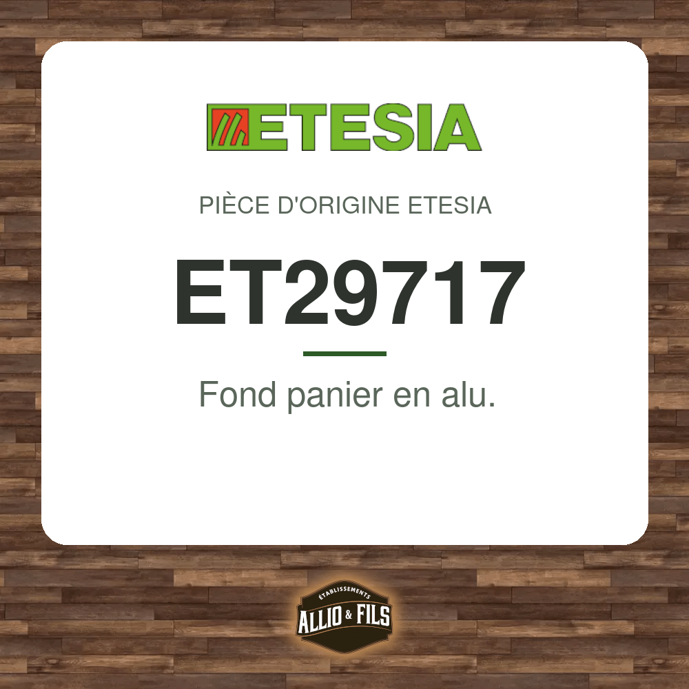 Fond panier en alu. - Etesia ET29717