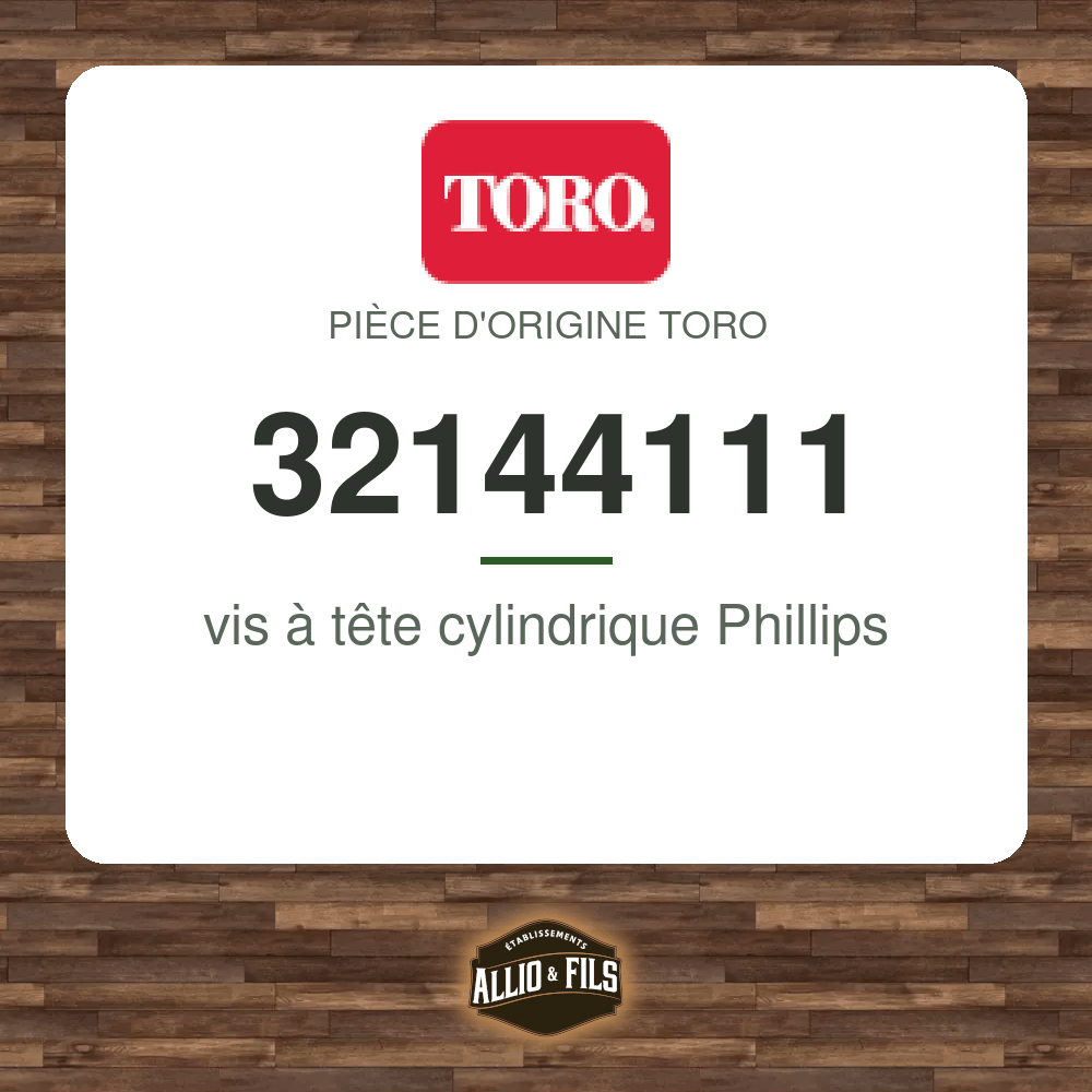 vis à tête cylindrique Phillips - Toro 32144111