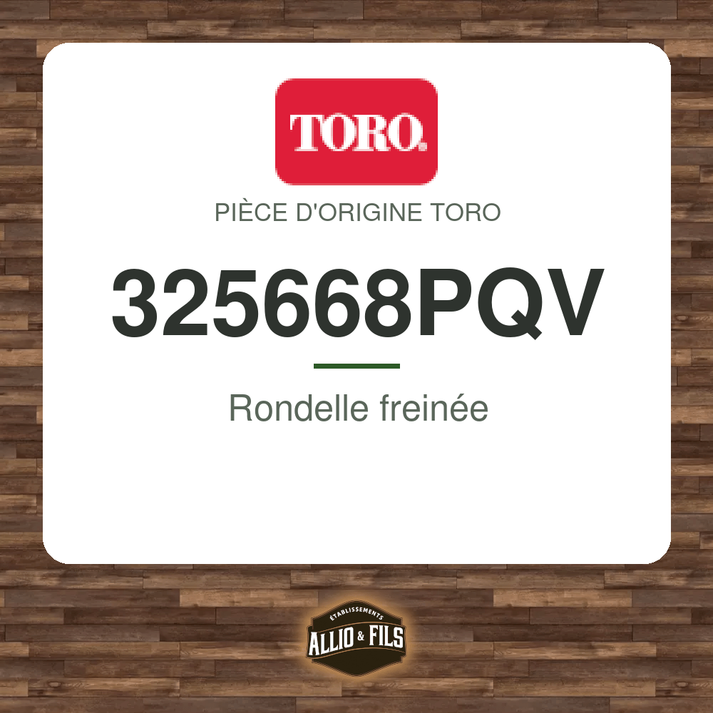 Rondelle freinée - Toro 325668PQV