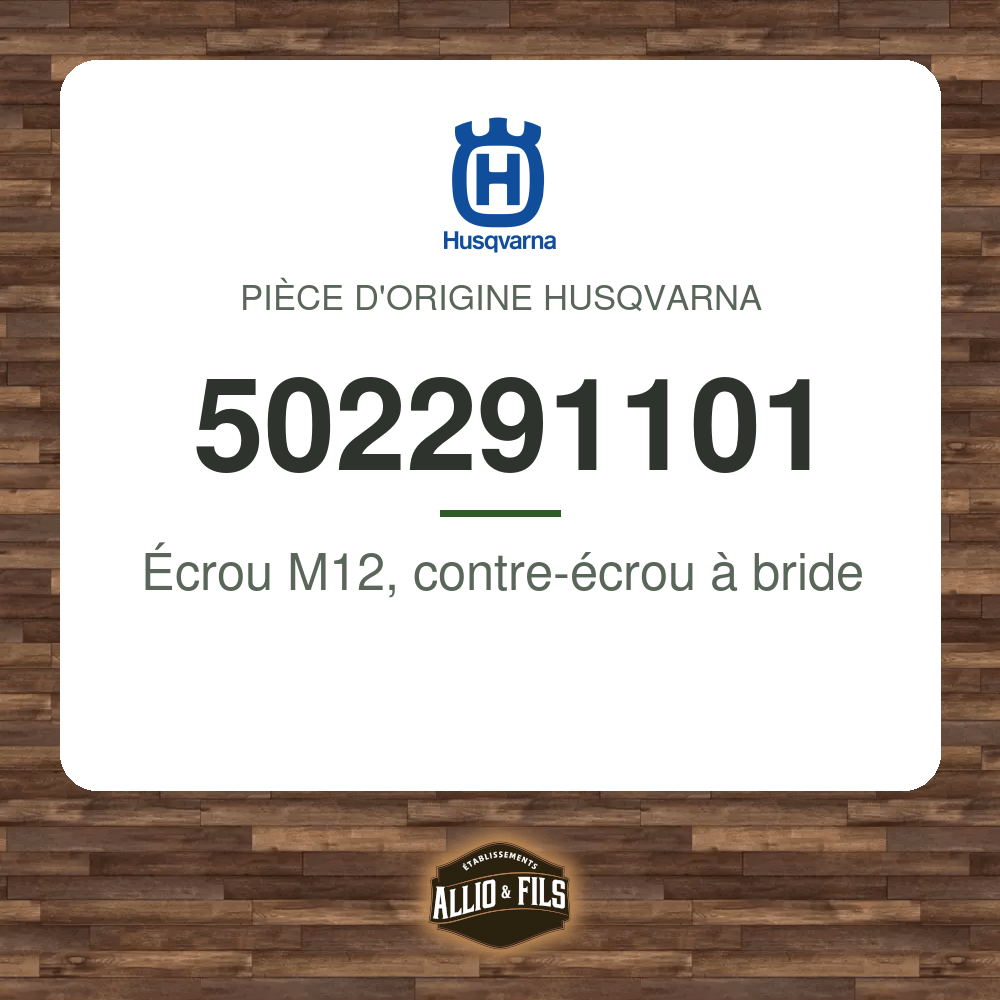 Écrou M12, contre-écrou à bride - Husqvarna 502291101