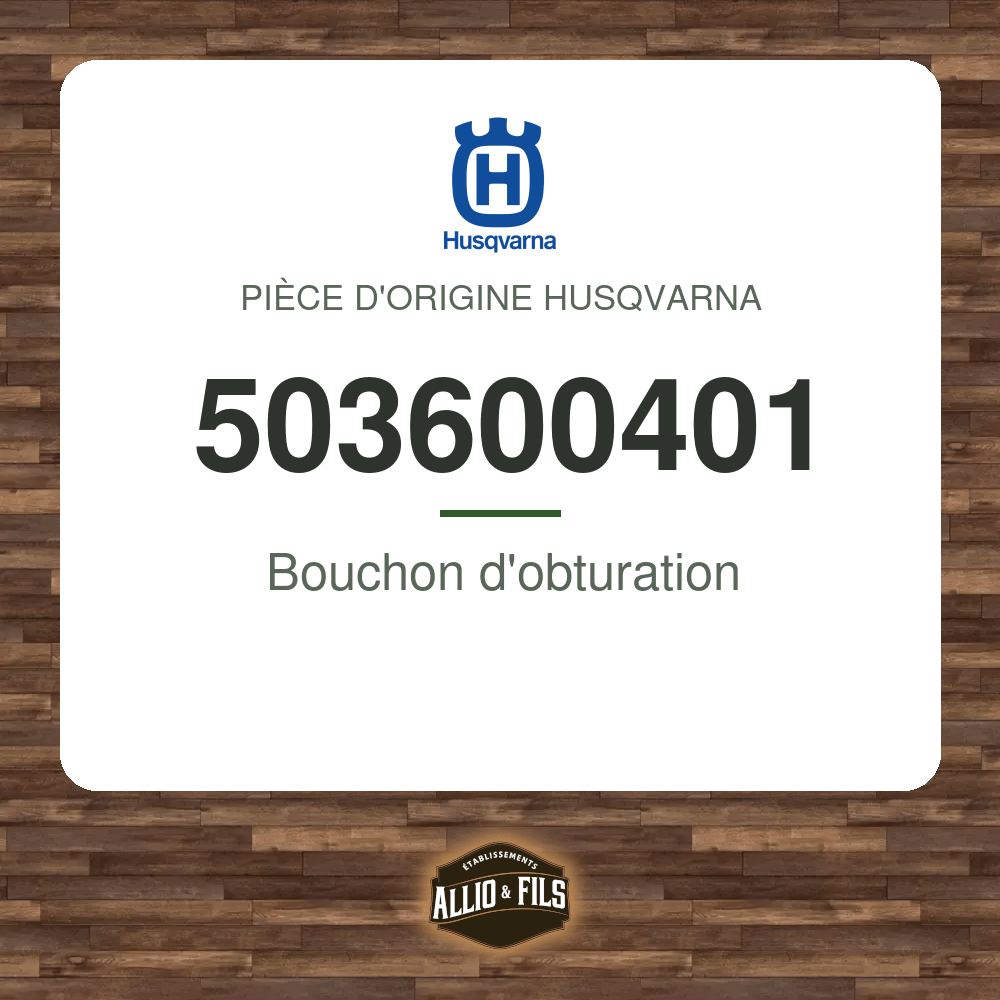 Bouchon d'obturation - Husqvarna 503600401