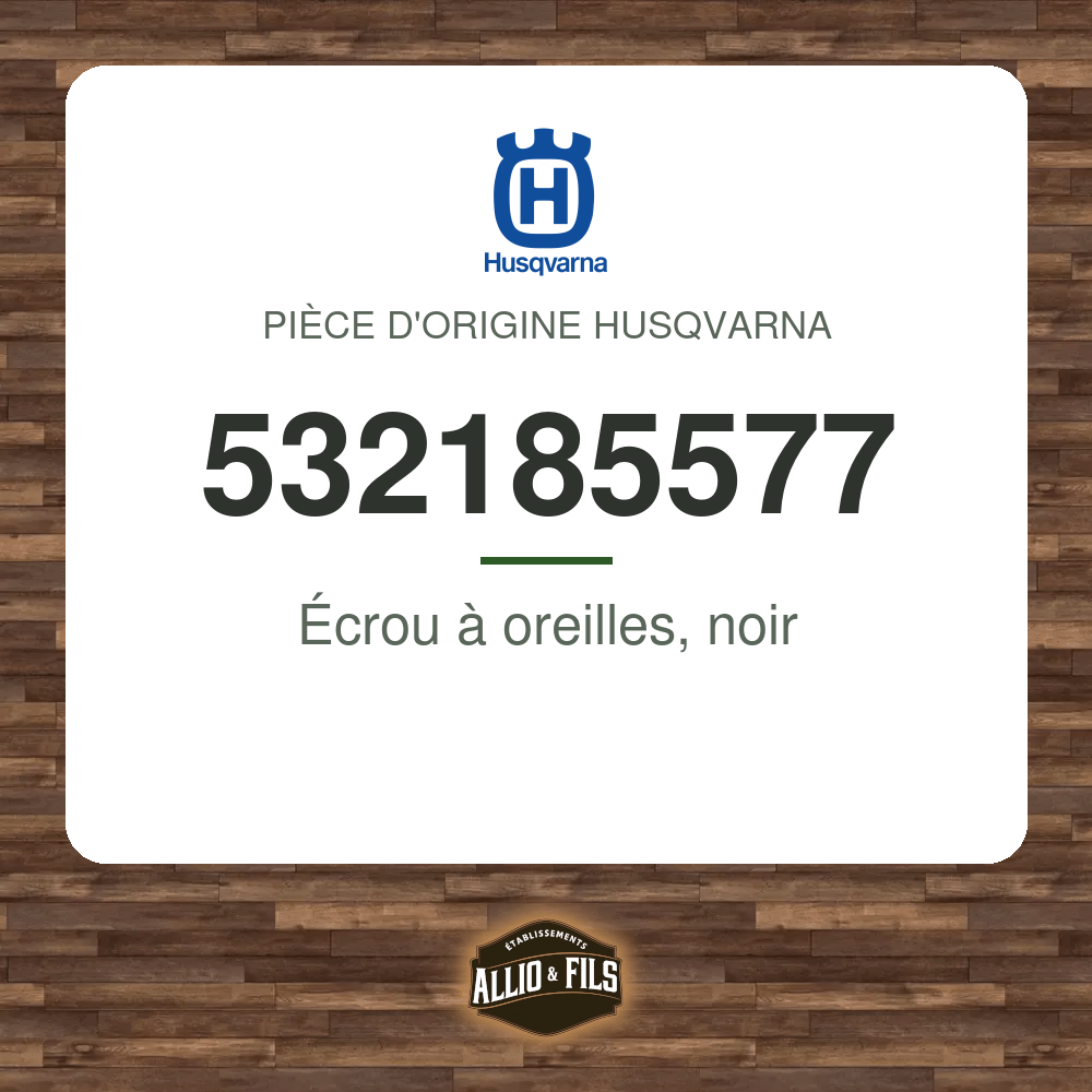 Écrou à oreilles, noir - Husqvarna 532185577