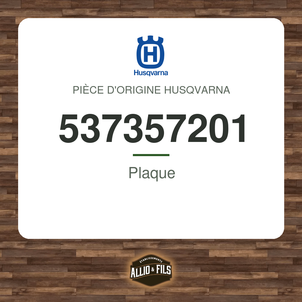 Plaque - Husqvarna 537357201