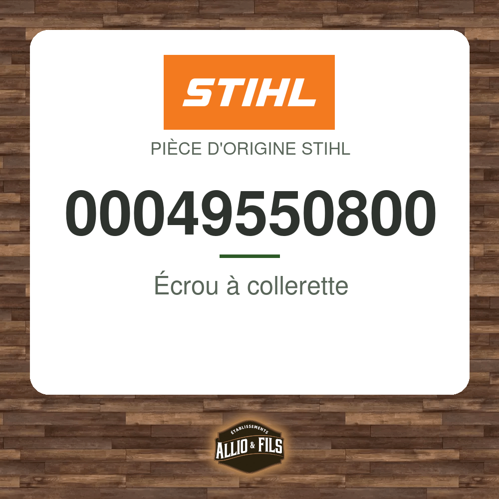 Écrou à collerette - Stihl 00049550800