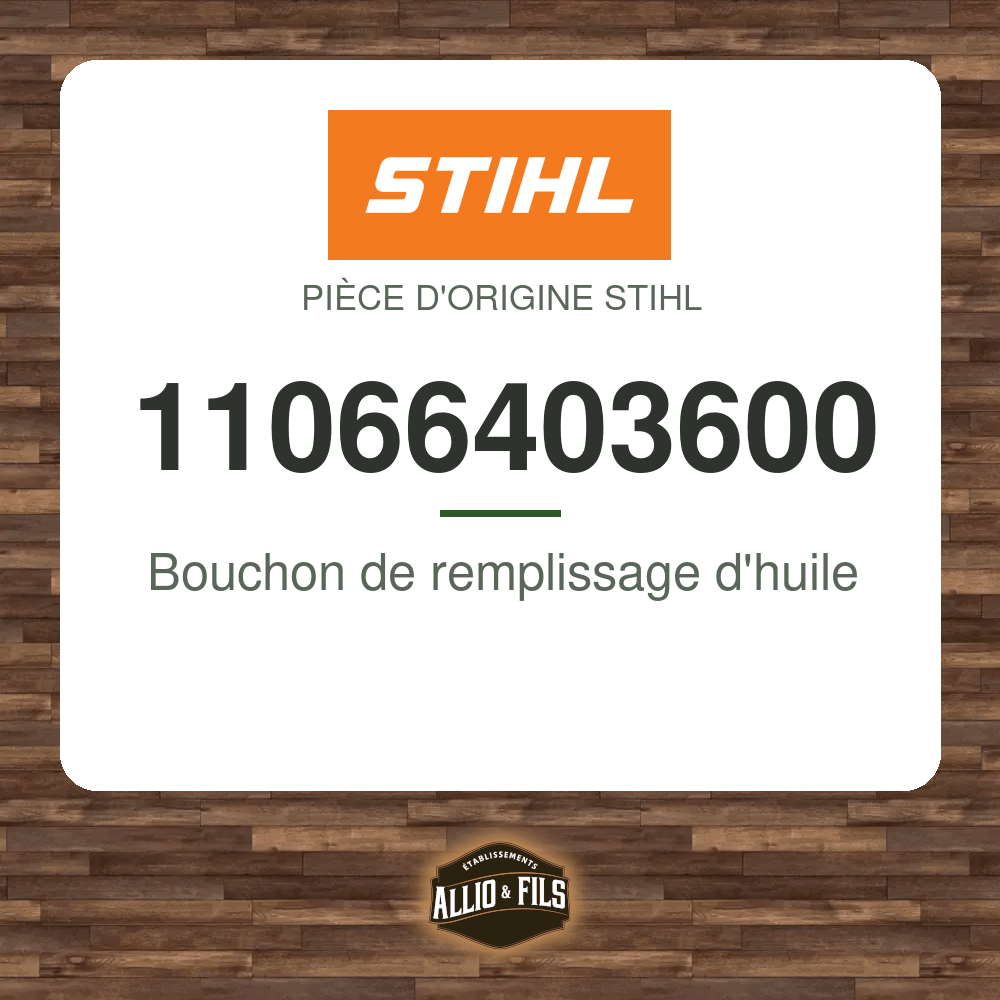 Bouchon de remplissage d'huile - Stihl 11066403600