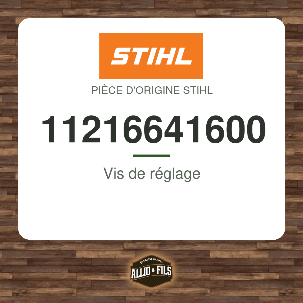 Vis de réglage - Stihl 11216641600