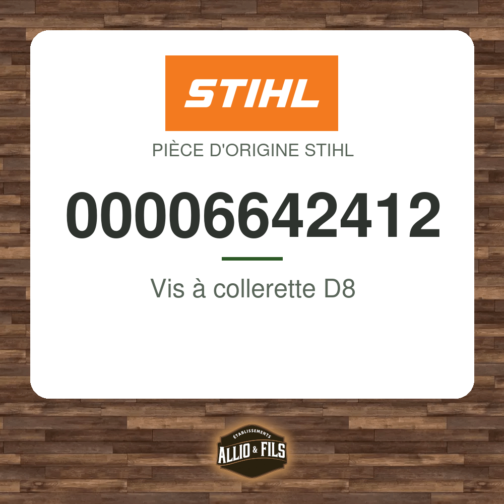 Vis à collerette D8 - Stihl 00006642412