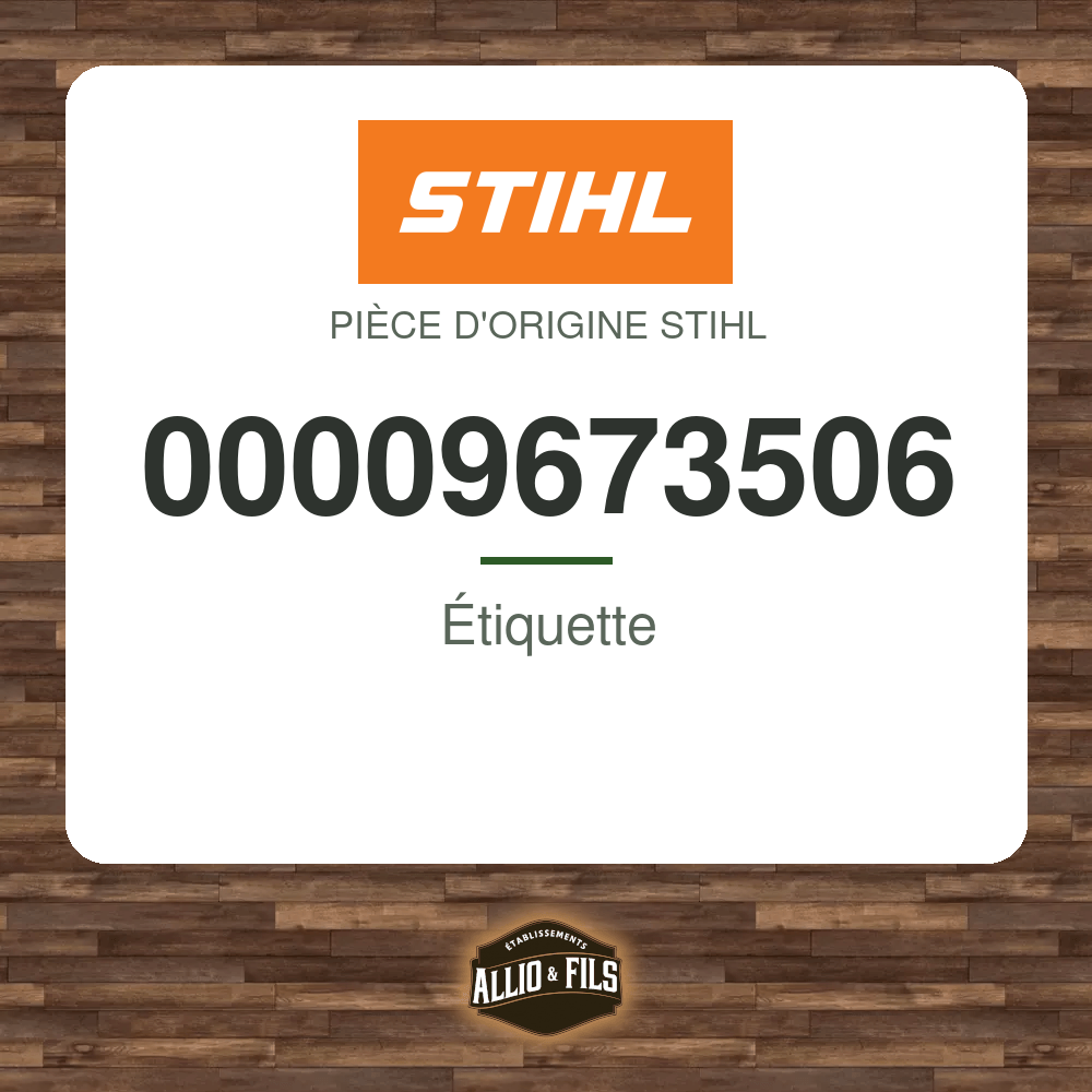 Étiquette - Stihl 00009673506