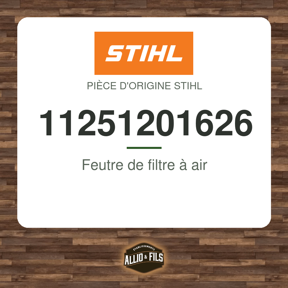 Feutre de filtre à air - Stihl 11251201626
