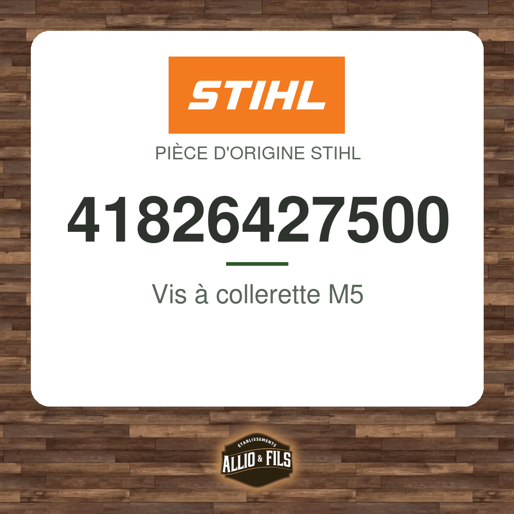 Vis à collerette M5 - Stihl 41826427500