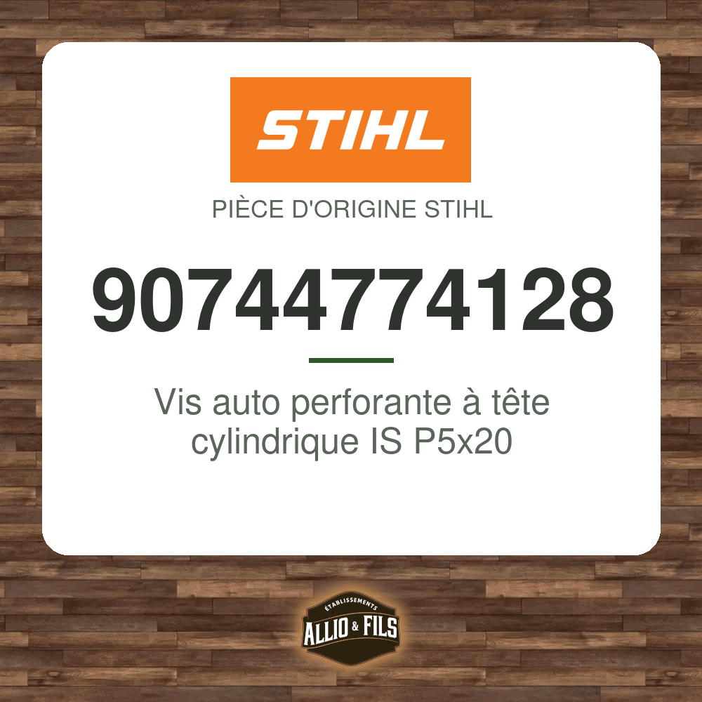 Vis auto perforante à tête cylindrique IS P5x20 - Stihl 90744774128