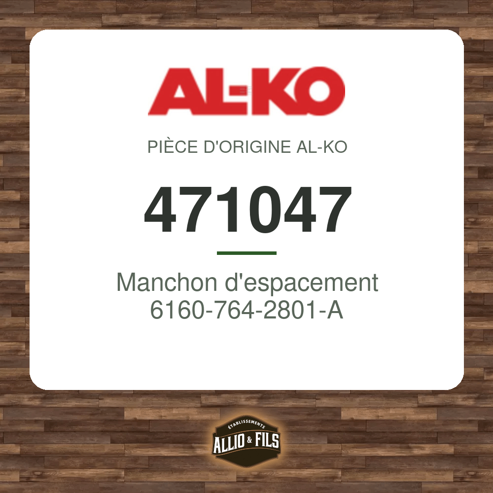 Manchon d'espacement 6160-764-2801-A - AL-KO 471047