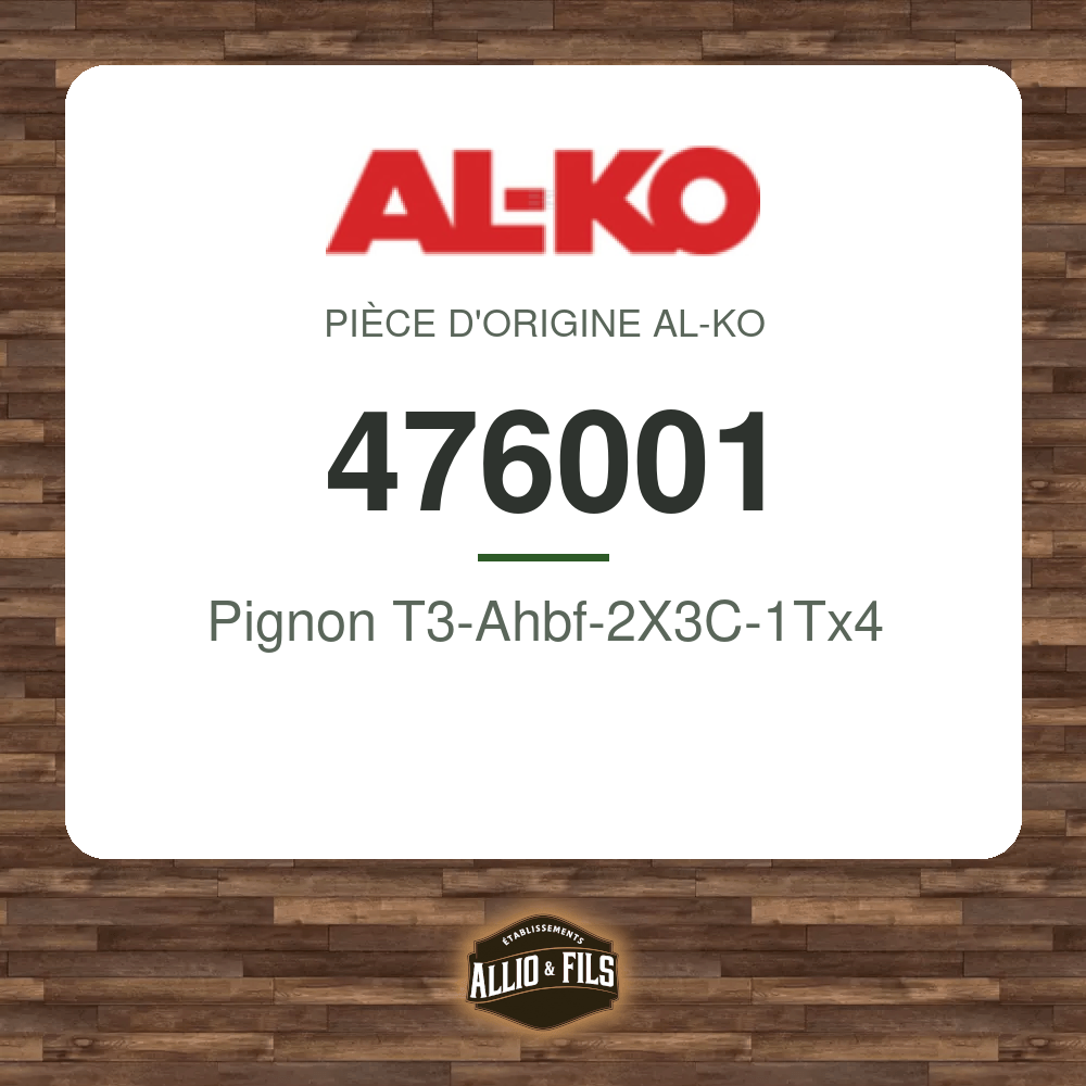 Pignon T3-Ahbf-2X3C-1Tx4 - AL-KO 476001