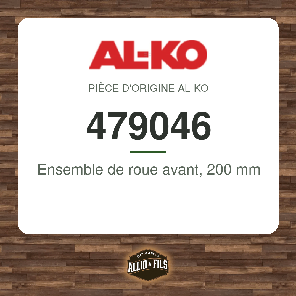 Ensemble de roue avant, 200 mm - AL-KO 479046