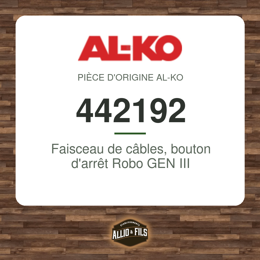 Faisceau de câbles, bouton d'arrêt Robo GEN III - AL-KO 442192