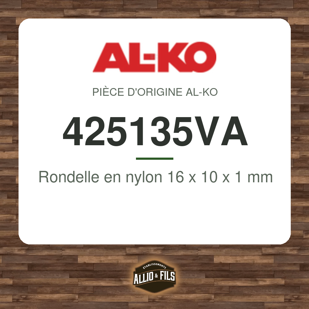 Rondelle en nylon 16 x 10 x 1 mm - AL-KO 425135VA