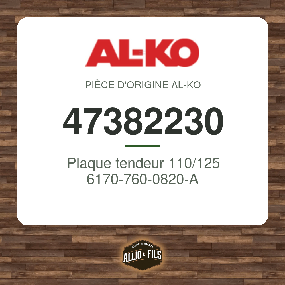 Plaque tendeur 110/125 6170-760-0820-A - AL-KO 47382230
