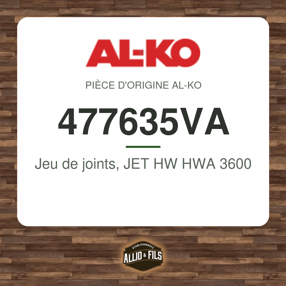 Jeu de joints, JET HW HWA 3600 - AL-KO 477635VA