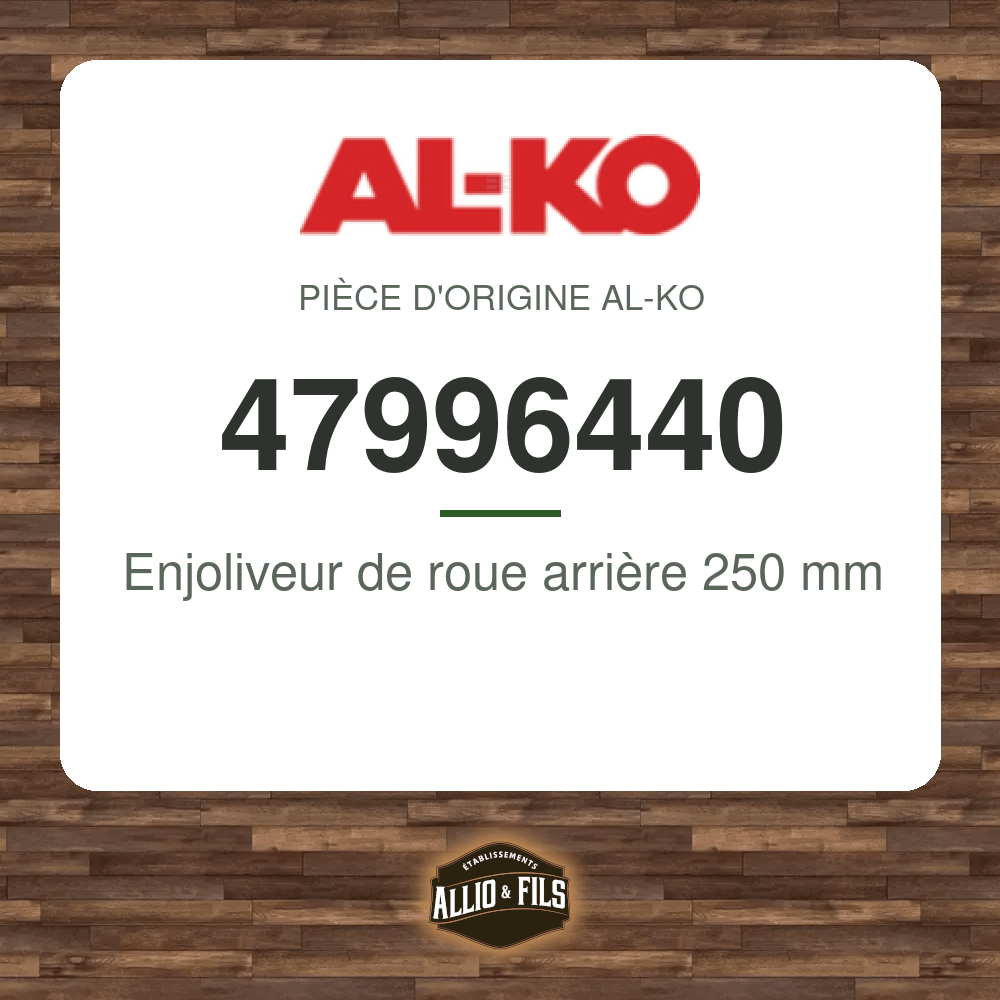 Enjoliveur de roue arrière 250 mm - AL-KO 47996440