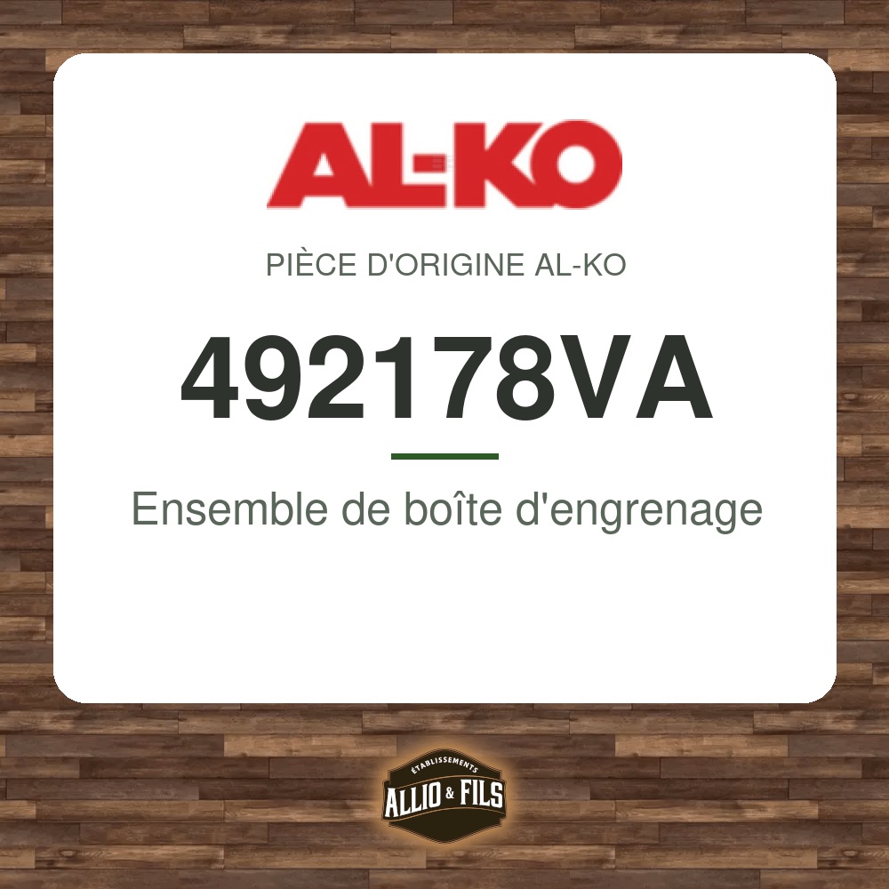 Ensemble de boîte d'engrenage - AL-KO 492178VA