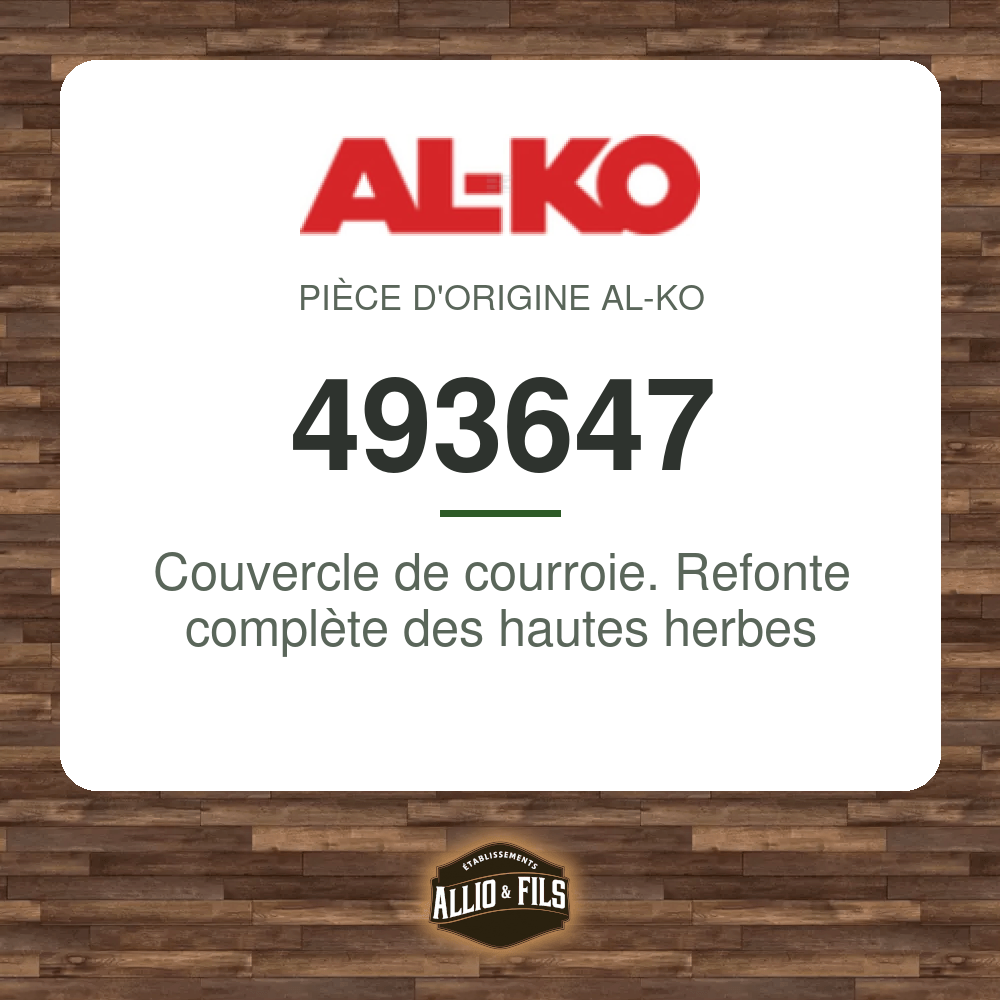 Couvercle de courroie. Refonte complète des hautes herbes - AL-KO 493647