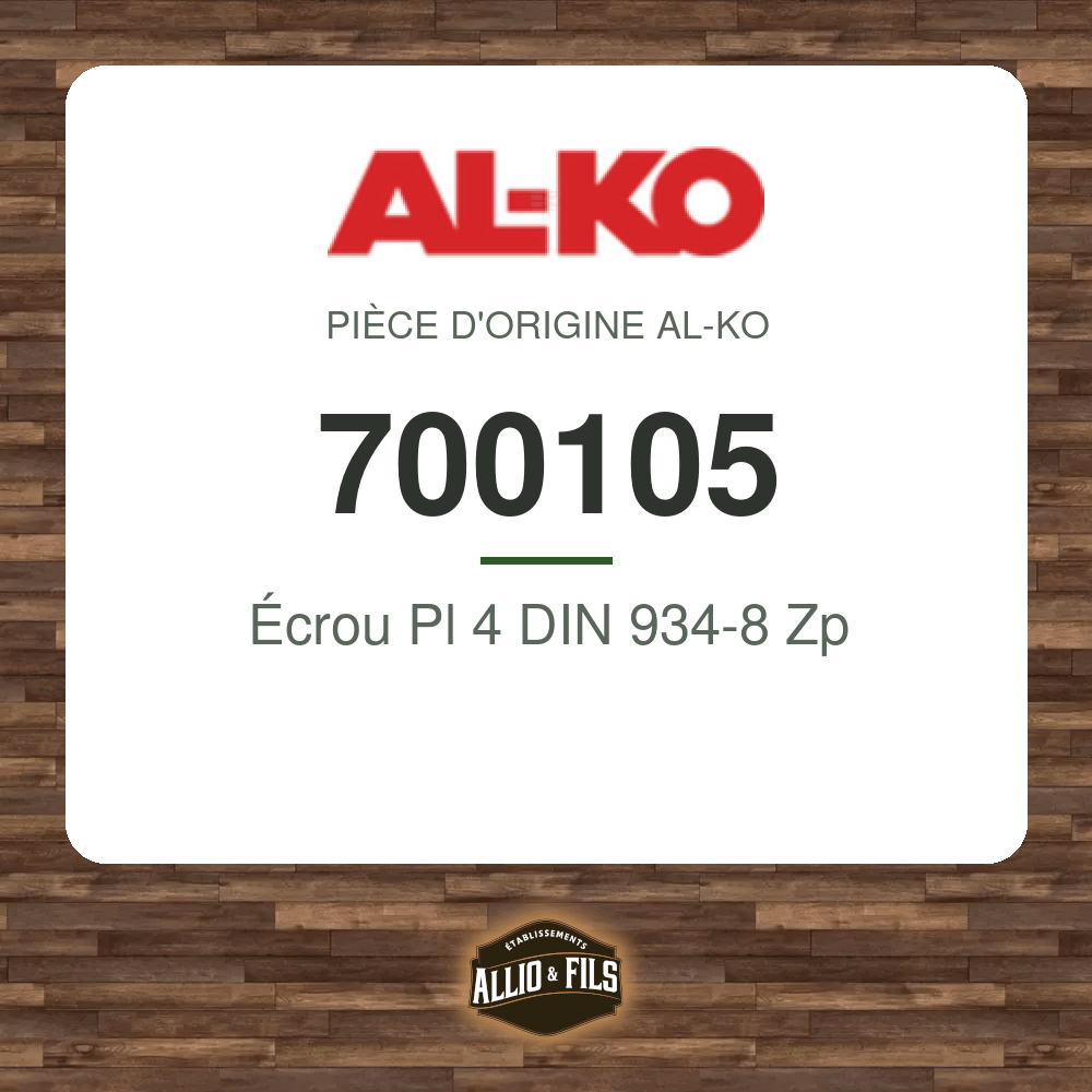 Écrou Pl 4 DIN 934-8 Zp - AL-KO 700105