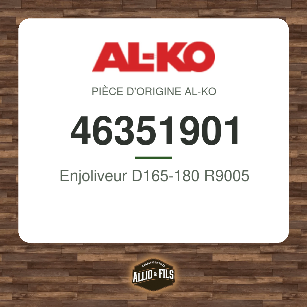 Enjoliveur D165-180 R9005 - AL-KO 46351901