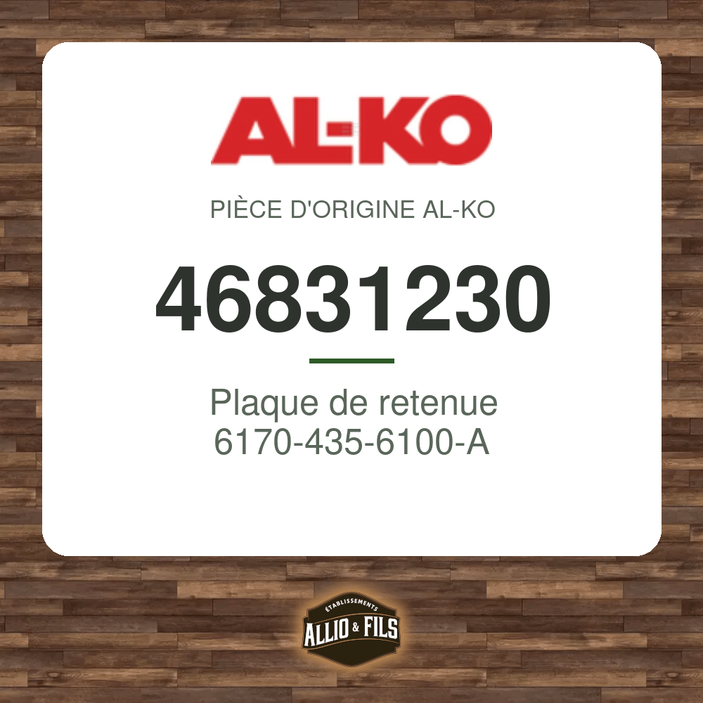 Plaque de retenue 6170-435-6100-A - AL-KO 46831230