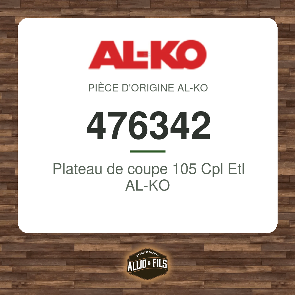 Plateau de coupe 105 Cpl Etl AL-KO - AL-KO 476342