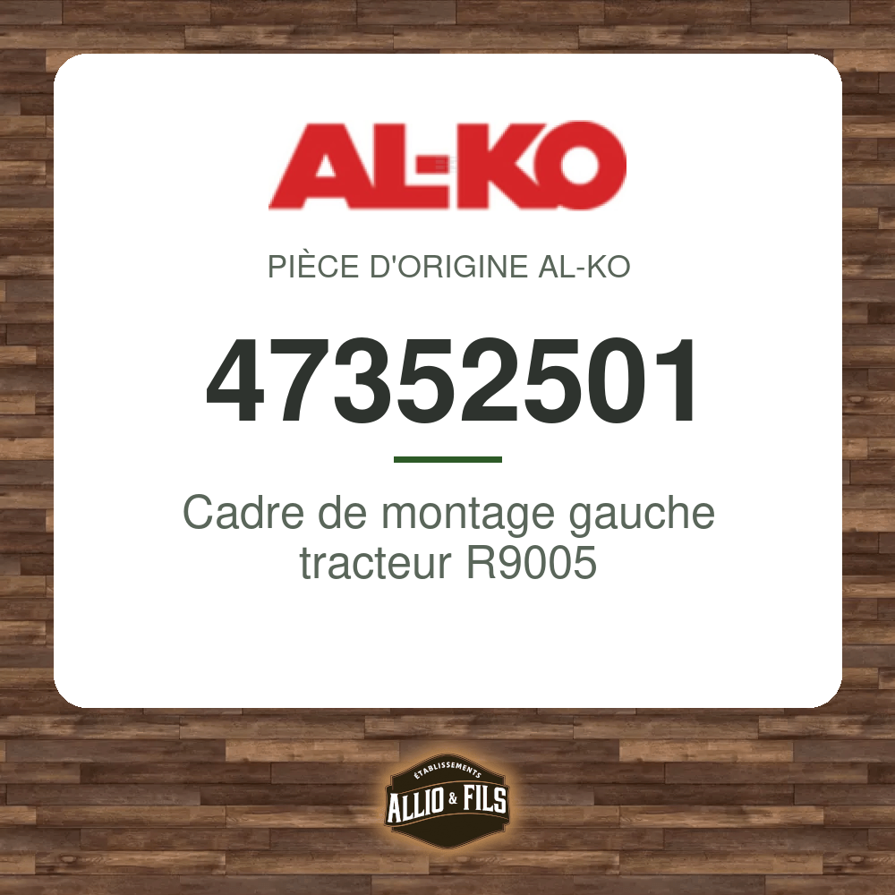 Cadre de montage gauche tracteur R9005 - AL-KO 47352501