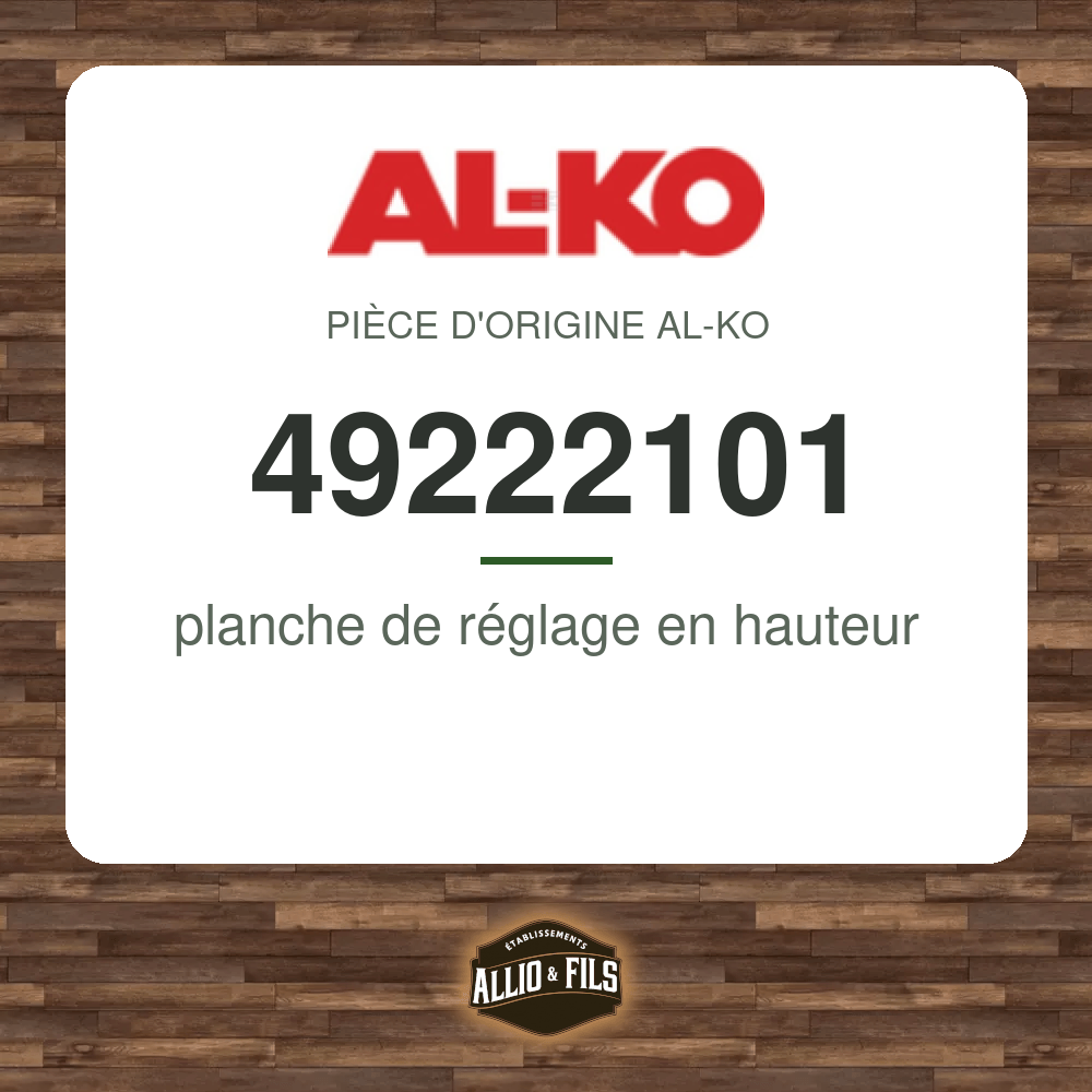 planche de réglage en hauteur - AL-KO 49222101