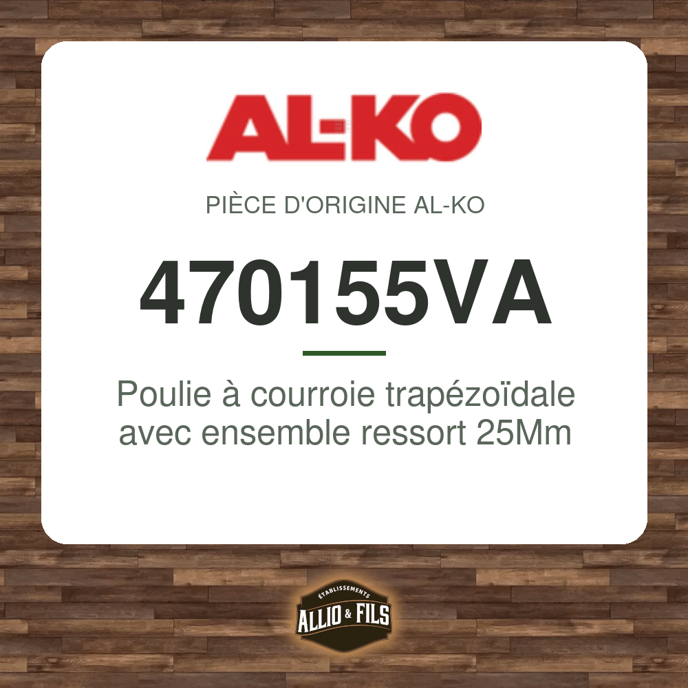 Poulie à courroie trapézoïdale avec ensemble ressort 25Mm - AL-KO 470155VA