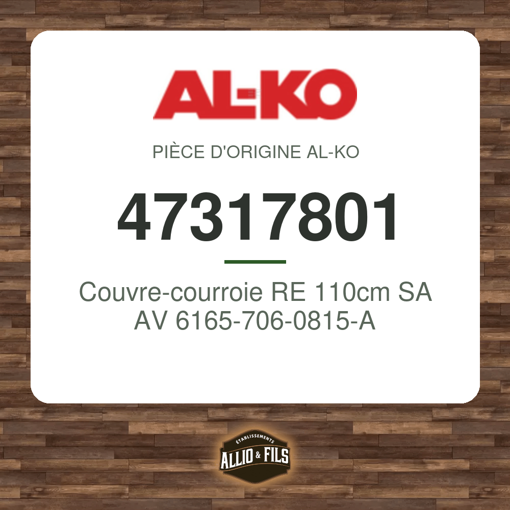 Couvre-courroie RE 110cm SA AV 6165-706-0815-A - AL-KO 47317801