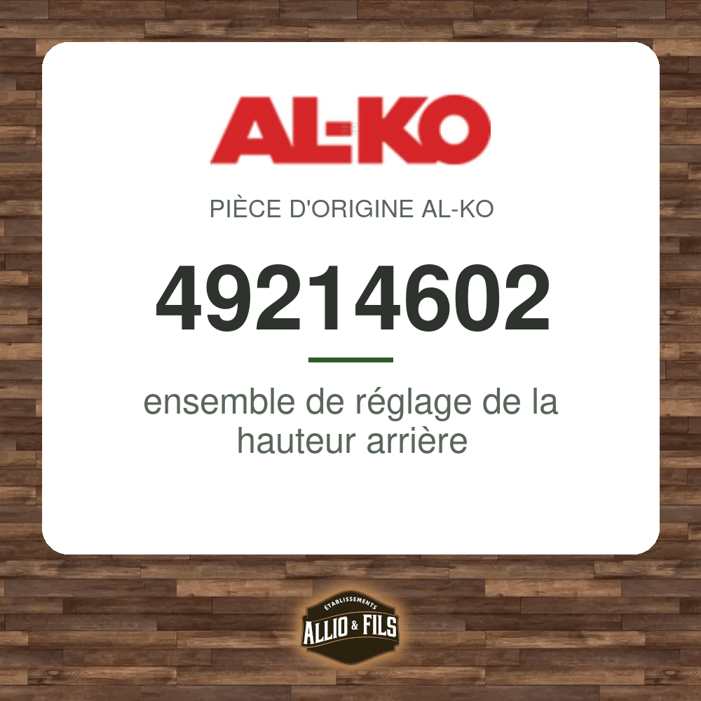 ensemble de réglage de la hauteur arrière - AL-KO 49214602
