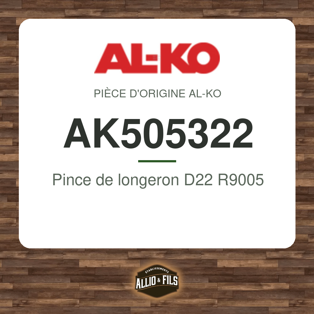 Pince de longeron D22 R9005 - AL-KO AK505322