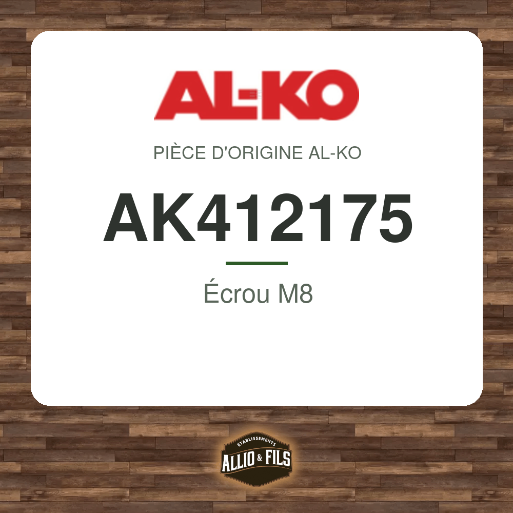 Écrou M8 - AL-KO AK412175