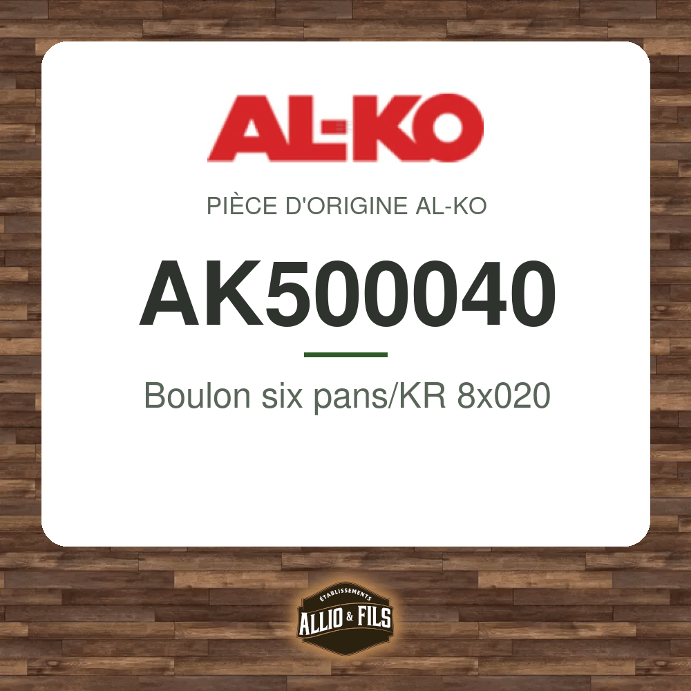 Boulon six pans/KR 8x020 - AL-KO AK500040
