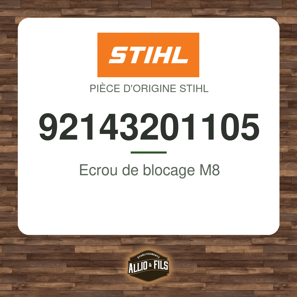 Ecrou de blocage M8 - Stihl 92143201105