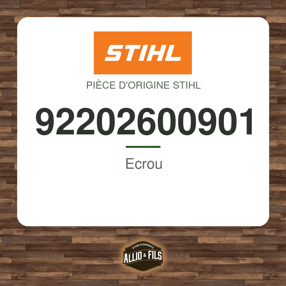 Ecrou - Stihl 92202600901
