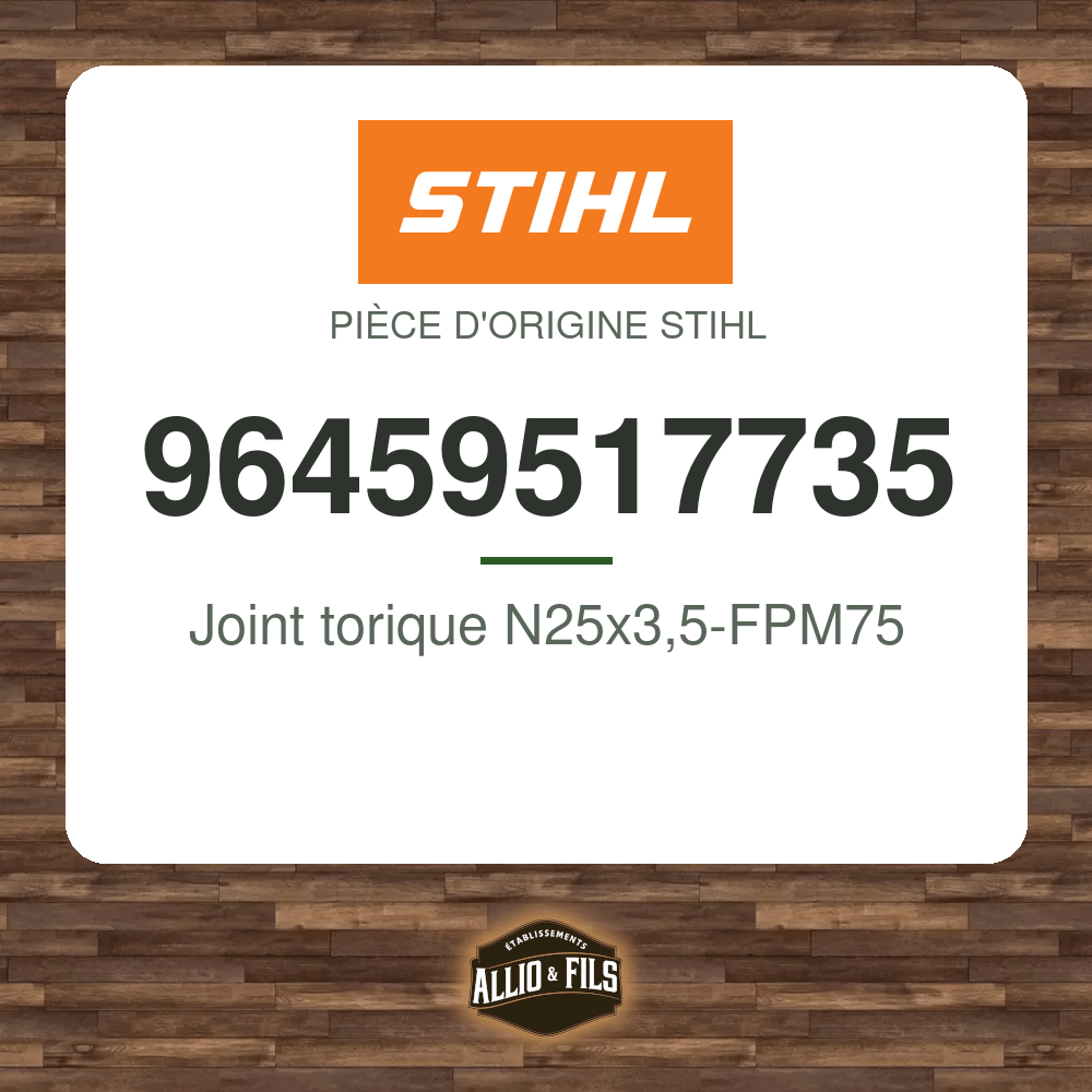 Joint torique N25x3,5-FPM75 - Stihl 96459517735