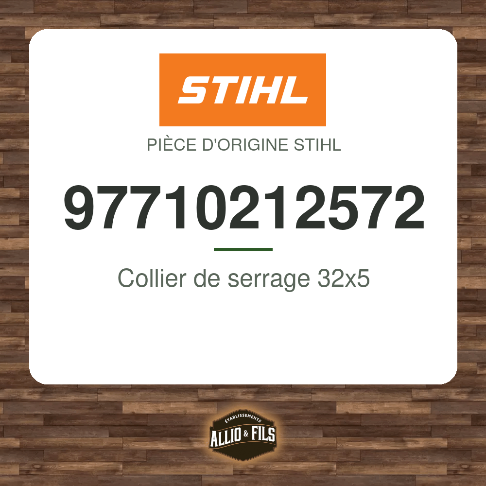 Collier de serrage 32x5 - Stihl 97710212572