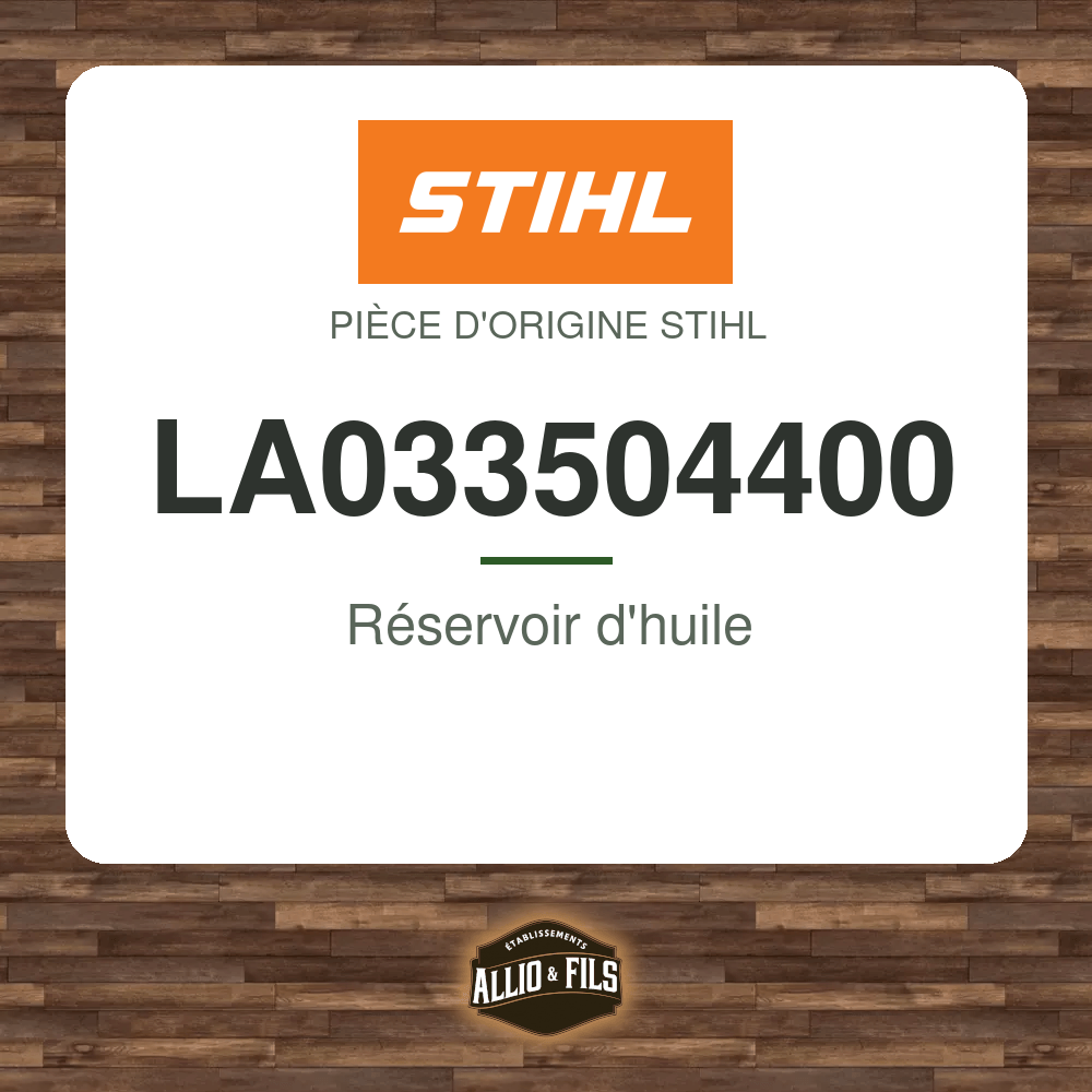 Réservoir d'huile - LA033504400 - Stihl LA033504400