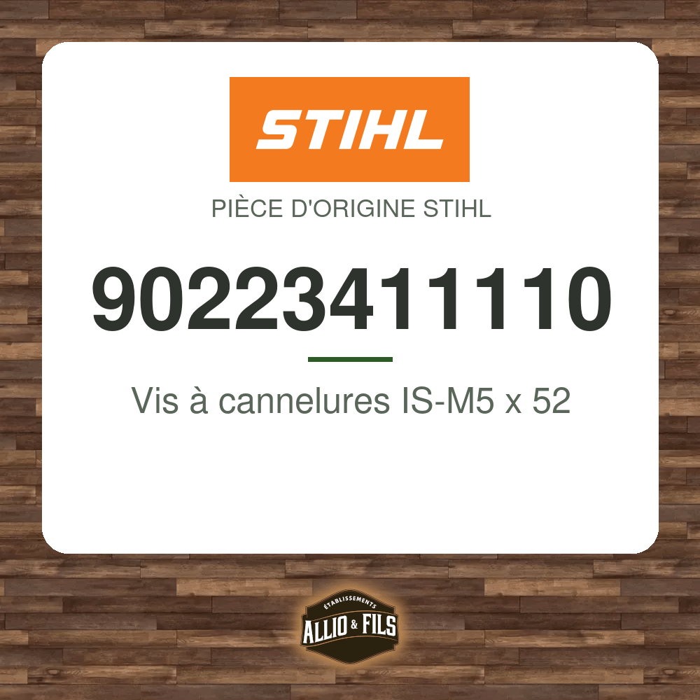 Vis à cannelures IS-M5 x 52 - Stihl 90223411110