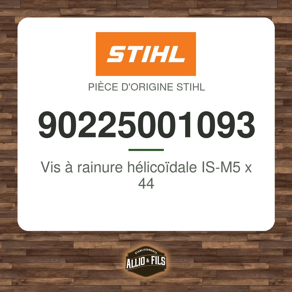 Vis à rainure hélicoïdale IS-M5 x 44 - Stihl 90225001093
