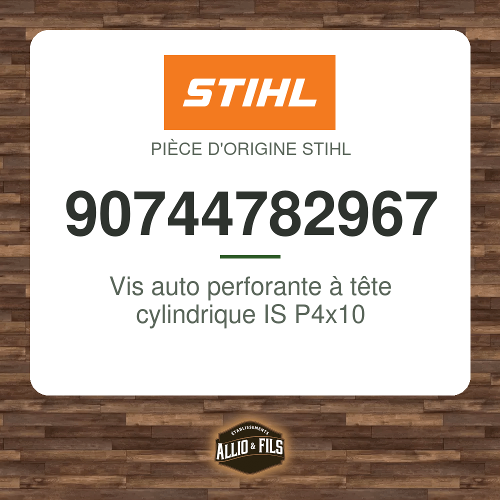Vis auto perforante à tête cylindrique IS P4x10 - Stihl 90744782967