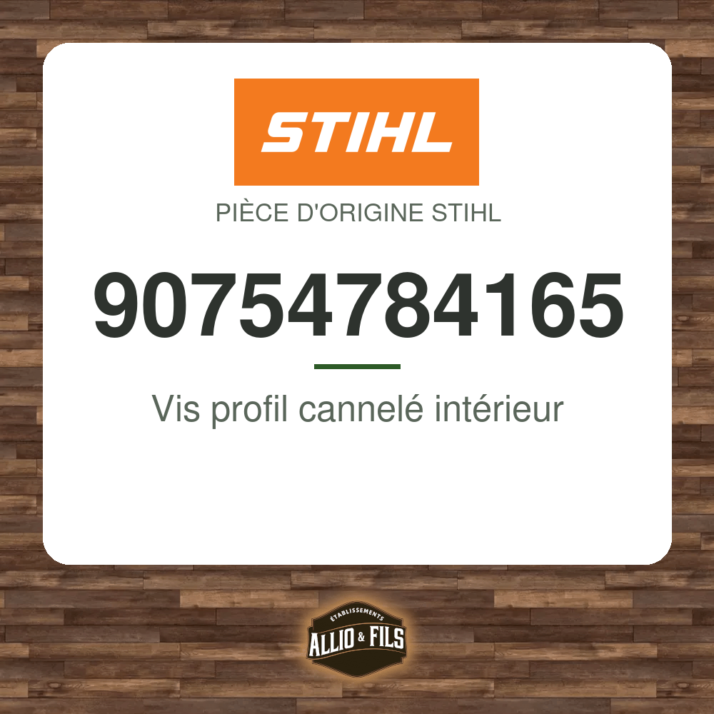 Vis profil cannelé intérieur - Stihl 90754784165