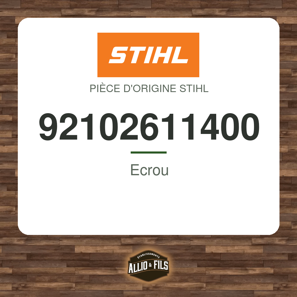 Ecrou - Stihl 92102611400