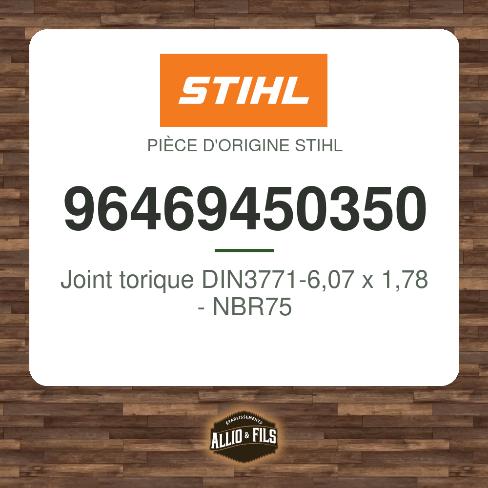 Joint torique DIN3771-6,07 x 1,78 - NBR75 - Stihl 96469450350