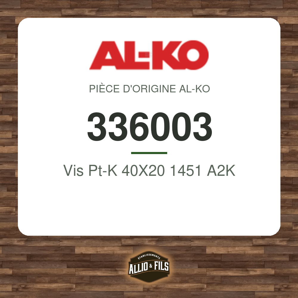 Vis Pt-K 40X20 1451 A2K - AL-KO 336003